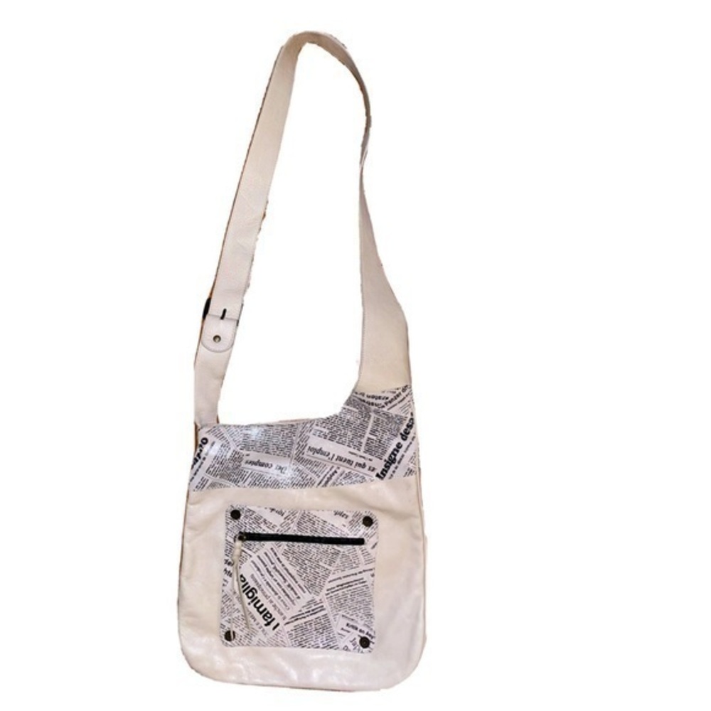 Maurizio Taiuti gazette newspaper purse crossbody bag made in Italy - Picture 1 of 12